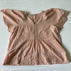 Madewell - Light PInk Shirt w/ Ruffle Sleeves